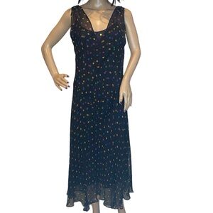 It's a Possibility Black with Multi-Colored Polka Dots 2-piece Maxi Dress VGC